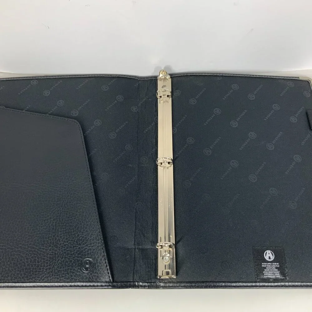 Avenues Vintage-Style Black Faux Leather 3-Ring Binder – Classic Office Organiza